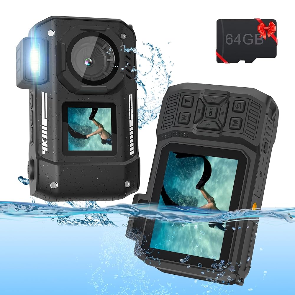 4K 33FT Underwater Camera 48MP Rugged Waterproof Digital Camera Dustproof Shockproof,with 64GB Card Autofocus Selfie Dual-Screen Underwater Camera Snorkeling Zoom Point and...