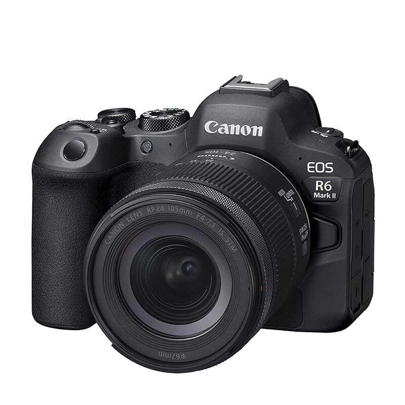 Canon EOS R6 Mark II Mirrorless Camera RF24-105mm F4-7.1 is STM Lens Kit, Full-Frame Hybrid Camera, 24.2 Megapixel CMOS Sensor, Photo and Video Capabilities, Black