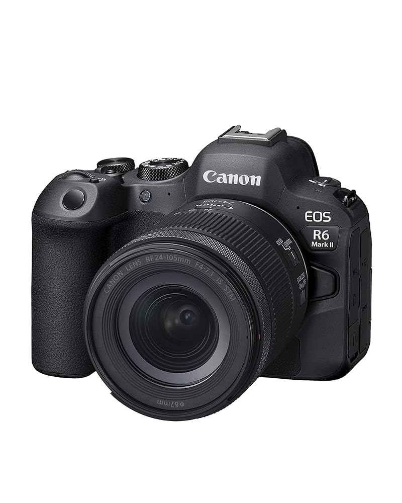 Canon EOS R6 Mark II Mirrorless Camera RF24-105mm F4-7.1 is STM Lens Kit, Full-Frame Hybrid Camera, 24.2 Megapixel CMOS Sensor, Photo and Video Capabilities, Black