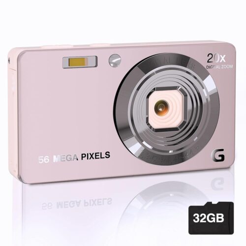 Digital Camera, 4K Cameras for Photography, Digital Point and Shoot Camera with 56Mp Autofocus 20X Zoom Anti Shake, Video Camera with 32GB SD Card for Adults, Teens,...