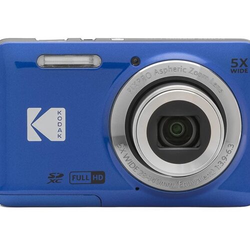 KODAK PIXPRO FZ55-BL 16MP Digital Camera 5X Optical Zoom 28mm Wide Angle 1080P Full HD Video 2.7" LCD Vlogging Camera (Blue)