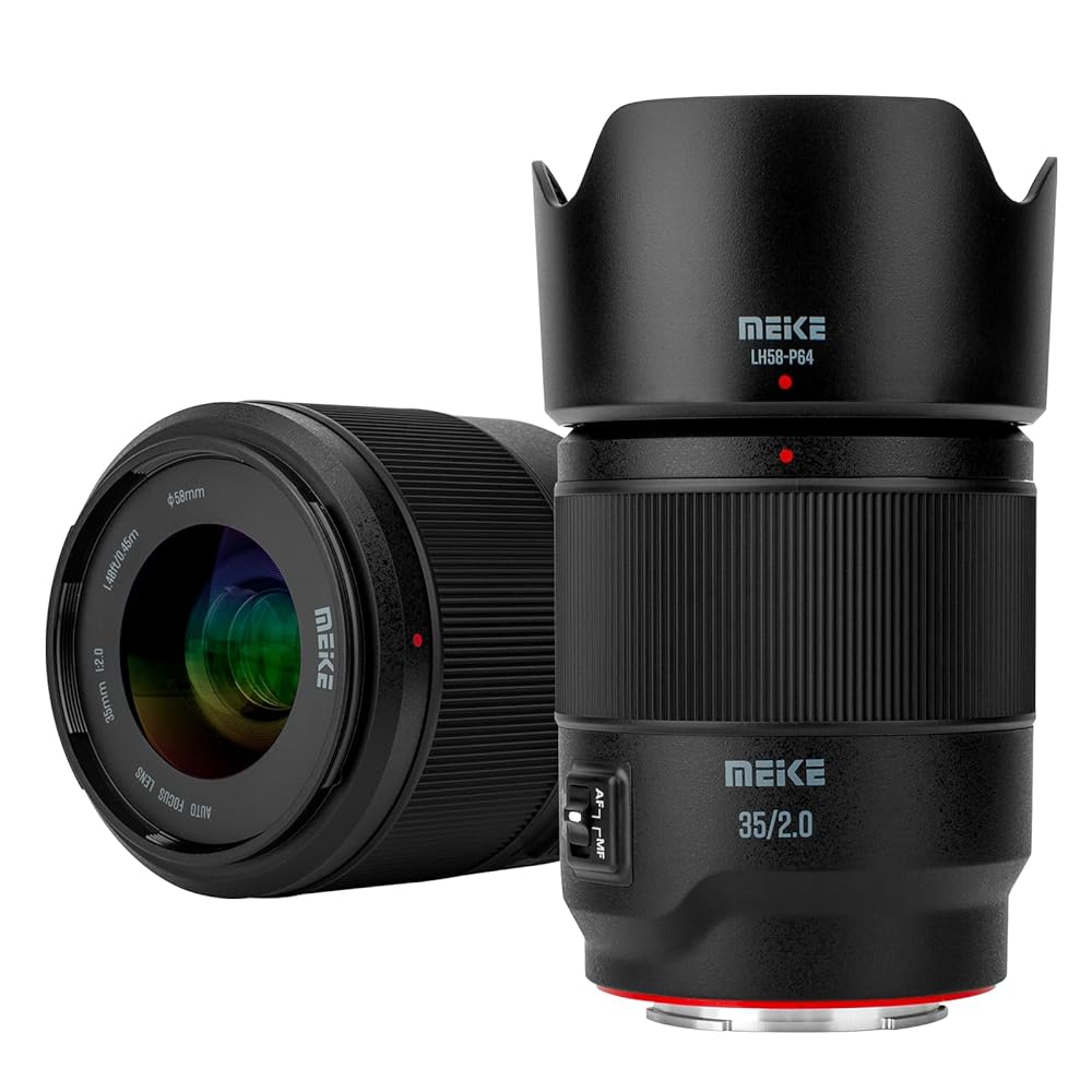 Meike 35mm F2.0 Full Frame AF STM(Stepping Motor) Lens Wide Angle Auto Focus Fixed Prime Portrait Lenses for Sony E Mount Mirrorless Cameras A9 A9II A7III A7II A7RII A7 A7R3...