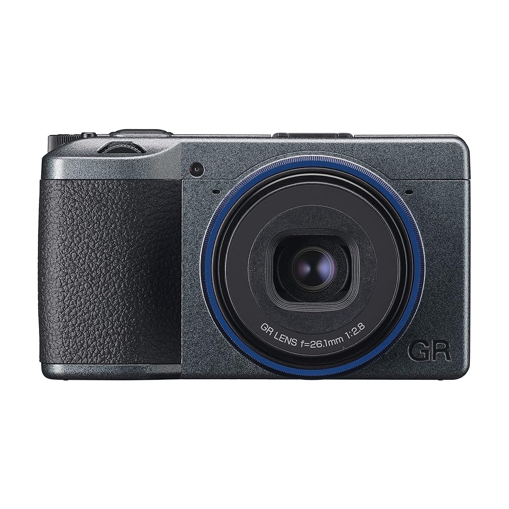 Ricoh GR IIIx Urban Edition, Metallic Gray Body with Navy Blue Ring, Digital Compact Camera with 24MP APS-C Size CMOS Sensor, 40mmF2.8 GR Lens (in The 35mm Format)