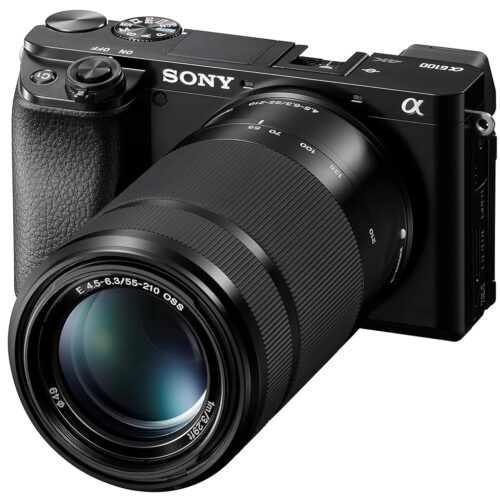 Sony Alpha A6100 Mirrorless Camera with 16-50mm and 55-210mm Zoom Lenses, ILCE6100Y/B, Black