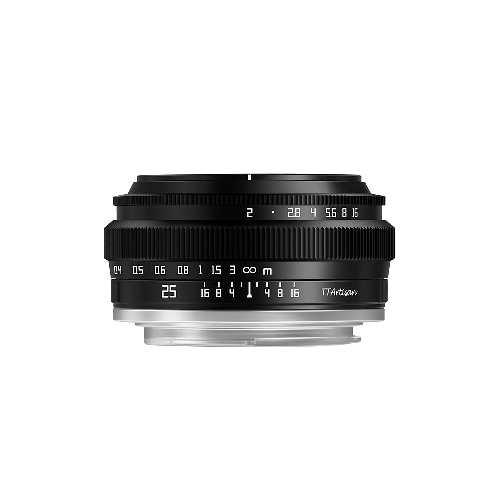 TTArtisan 25mm F2 Wide-Angle APS-C Camera Lens Large Aperture Manual Fixed Camera Lens Compatible with Fuji X-Mount Cameras X-A2 X-A2 X-A3 X-A5 X-A7 X-H1 XT1 X-T2 X-T3 X-T20...